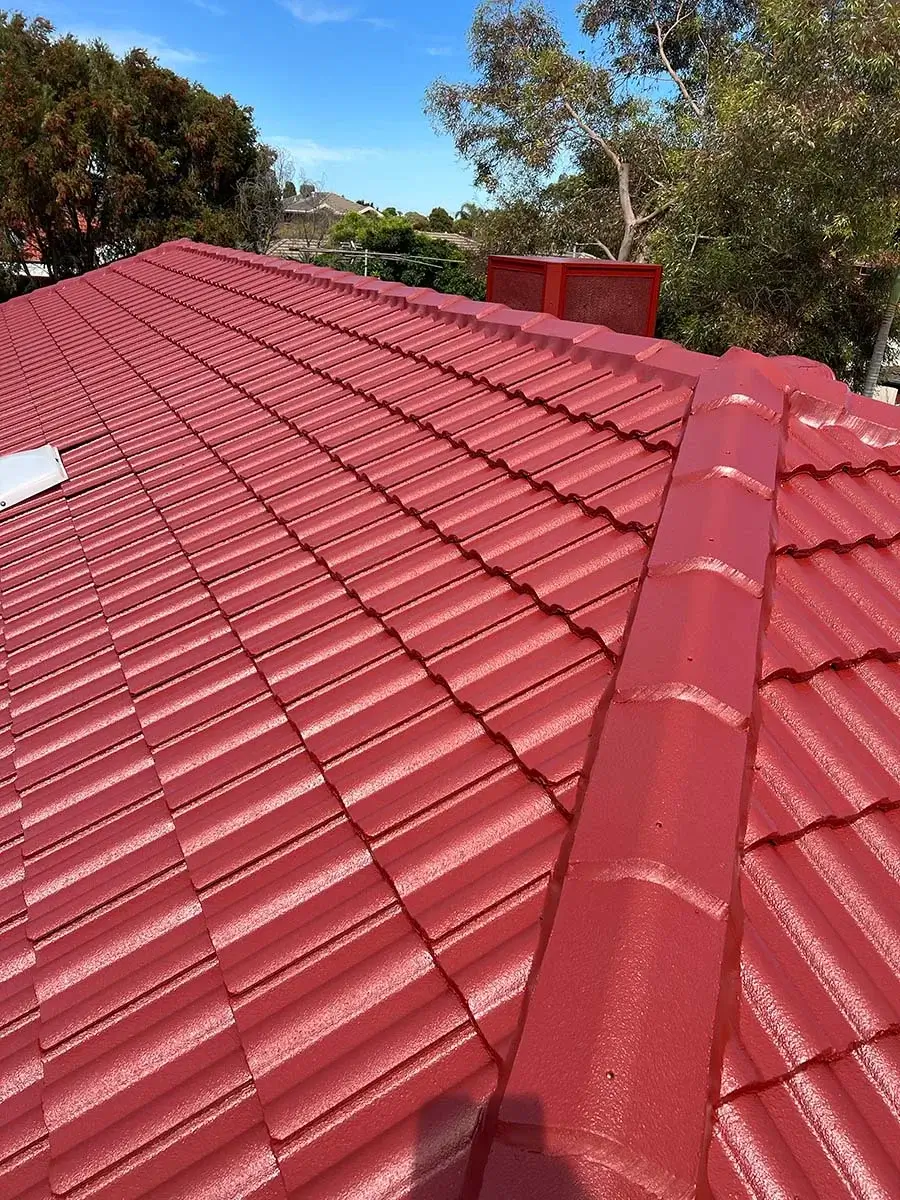 a red tiled roof that has been maintained