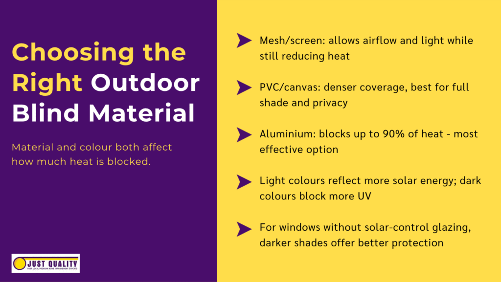 choosing the right outdoor blinds for heat reduction