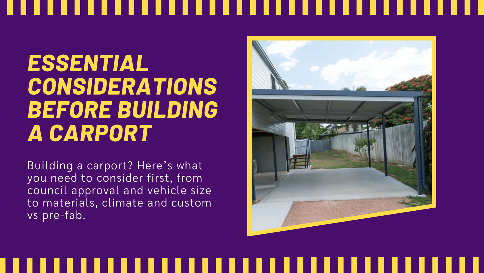 considerations for building carport