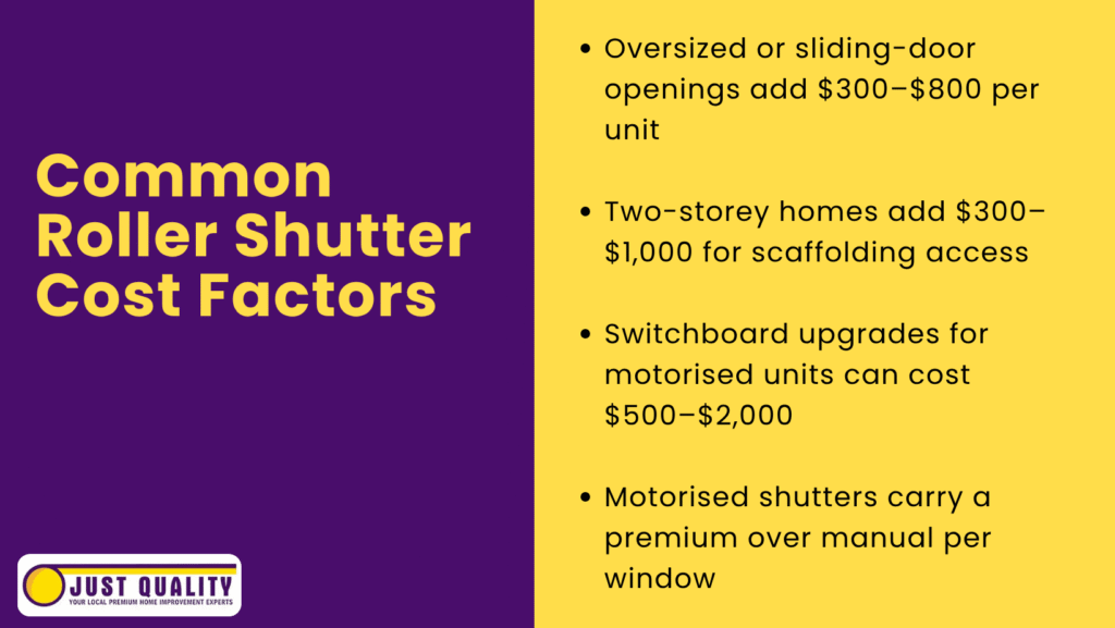 factors that affect roller shutter costs